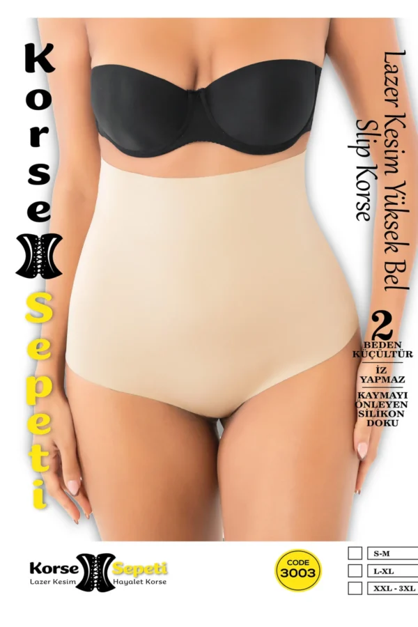 Korse Sepeti Lazer Kesim Yüksek Bel Slip Korse