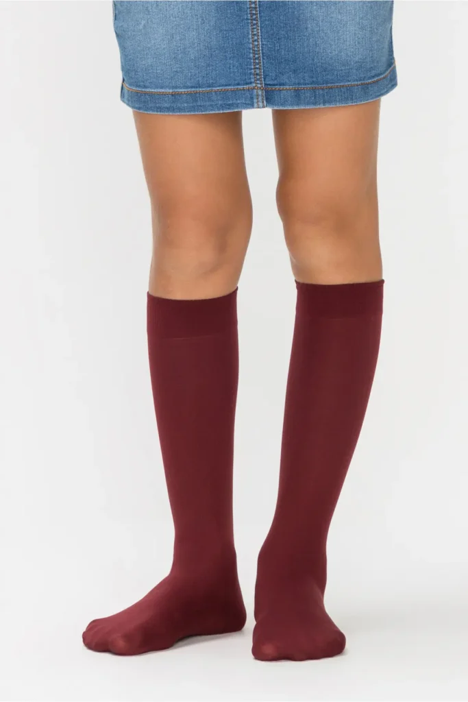 Bordo Kız Çocuk Micro 40 Pantolon Çorabı