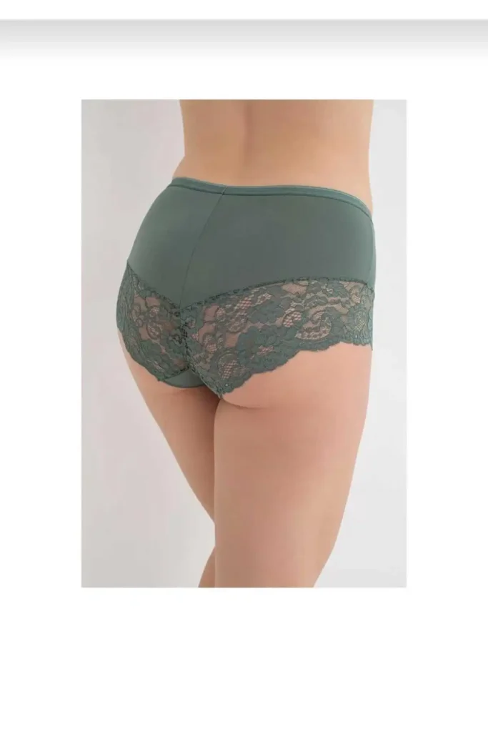 Kadın Dantelli Short Külot Yeşil