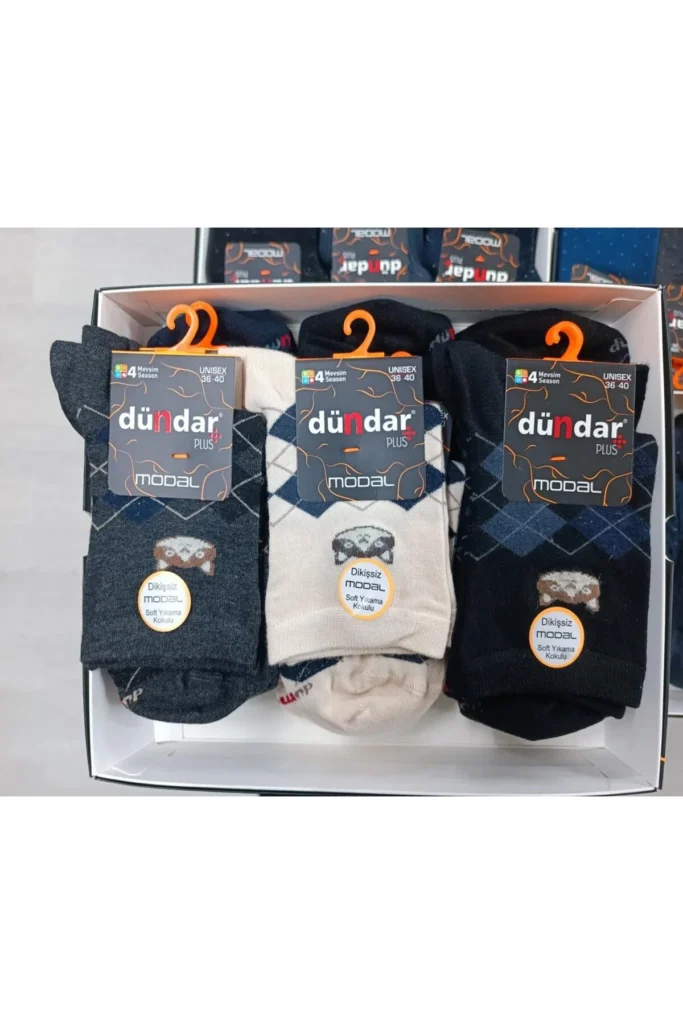 Kadın Modal Plus Dikişsiz Desenli Soket Çorap - 6 Adet