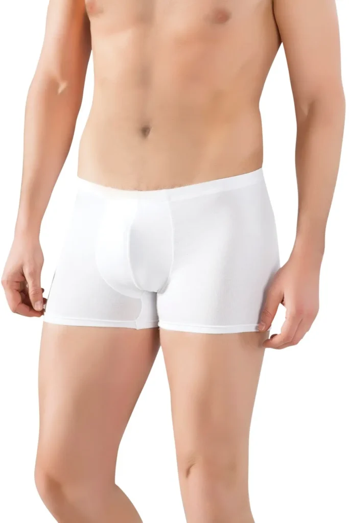 Luxdrm Erkek Bambu Likralı Boxer Beyaz