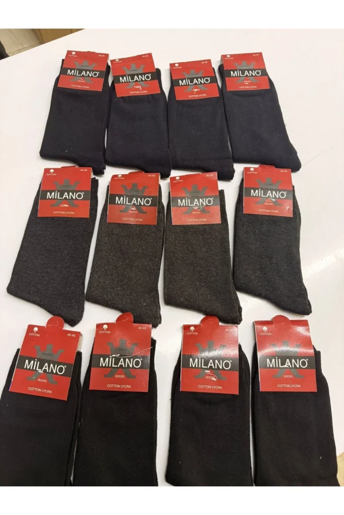 Milano Çorap Milano 12'li Erkek Soket Çorap Asorti